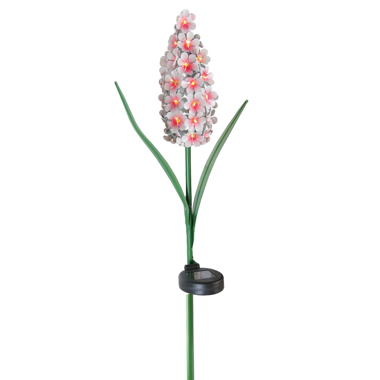 Gerson Mallow Solar Lighted Flower Outdoor Decoration - 42" - Pink and White